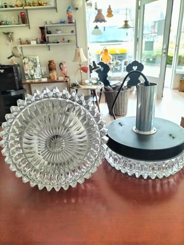 Glazen hanglamp, 25x25 cm vintage  beschikbaar voor biedingen
