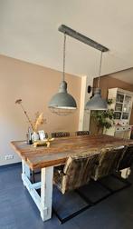 Eettafel inclusief stoelen, lamp, tv meubel, Ophalen, Gebruikt, Rechthoekig