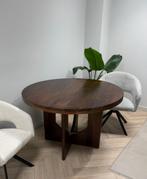 Eettafel Walnoot Japandi Mango Hout Rond 130 cm OUTLET‼️, Huis en Inrichting, Tafels | Eettafels, Japandi walnoot houten tafel rond