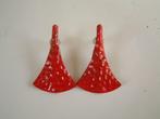 vintage oorbellen rood stekers, Ophalen of Verzenden, Rood, Overige materialen, Knopjes of Stekers