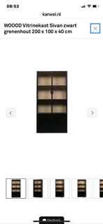 Wood vitrine kast, Huis en Inrichting, Kasten | Vitrinekasten, Ophalen, Zo goed als nieuw, 25 tot 50 cm, 50 tot 100 cm