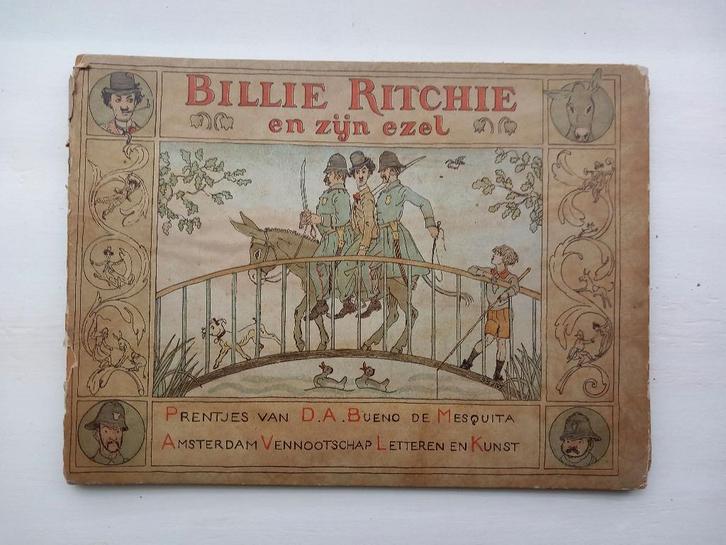Oud geïllustreerd kinderboek – Billie Ritchie en zijn ezel., Antiek en Kunst, Antiek | Boeken en Bijbels, Verzenden