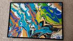 Abstract schilderij op canvas met lijst, Ophalen of Verzenden