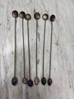 Antieke Lepels met Edelstenen en Braziliaanse Munten (6 stuk, Antiek en Kunst, Antiek | Bestek, Ophalen of Verzenden