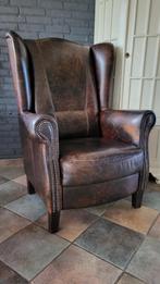 Klassiek schapenleren oorfauteuil van Joris I.z.g.s, Huis en Inrichting, Fauteuils, Klassiek Chesterfield, 75 tot 100 cm, Gebruikt