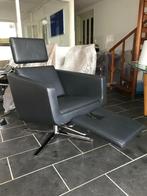 IZGS FSM Pavo Shelby design fauteuil stoel diep blauw  leer, Huis en Inrichting, Fauteuils, Ophalen, Zo goed als nieuw, Nvt, Nvt