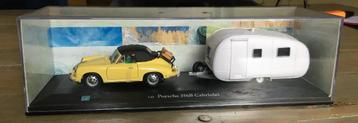 Modelauto 1/43 Porsche 356 B cabrio met caravan beschikbaar voor biedingen