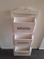 Vintage houten tijdschriftenrek / postvak, Ophalen, Gebruikt