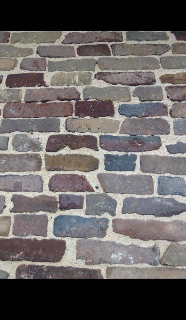 Originele oude waaltjes bont hard gebakken sierbestrating!, Tuin en Terras, Tegels en Klinkers, Zo goed als nieuw, Klinkers, Ophalen