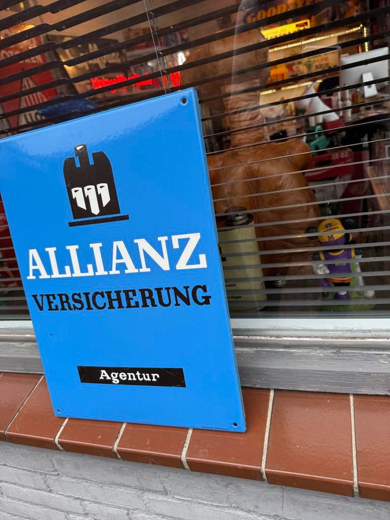 Allianz Verzekering Emaille Reclamebord, Antiek en Kunst, Antiek | Emaille, Ophalen of Verzenden