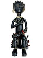 Afrikaanse Ashanti Ghana moederfiguur met kralen & kauri, Verzenden