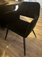 Eetkamer stoelen 4st. zwart velvet, Huis en Inrichting, Stoelen, Ophalen, Eric kuster, modern, chique, Zwart, Zo goed als nieuw