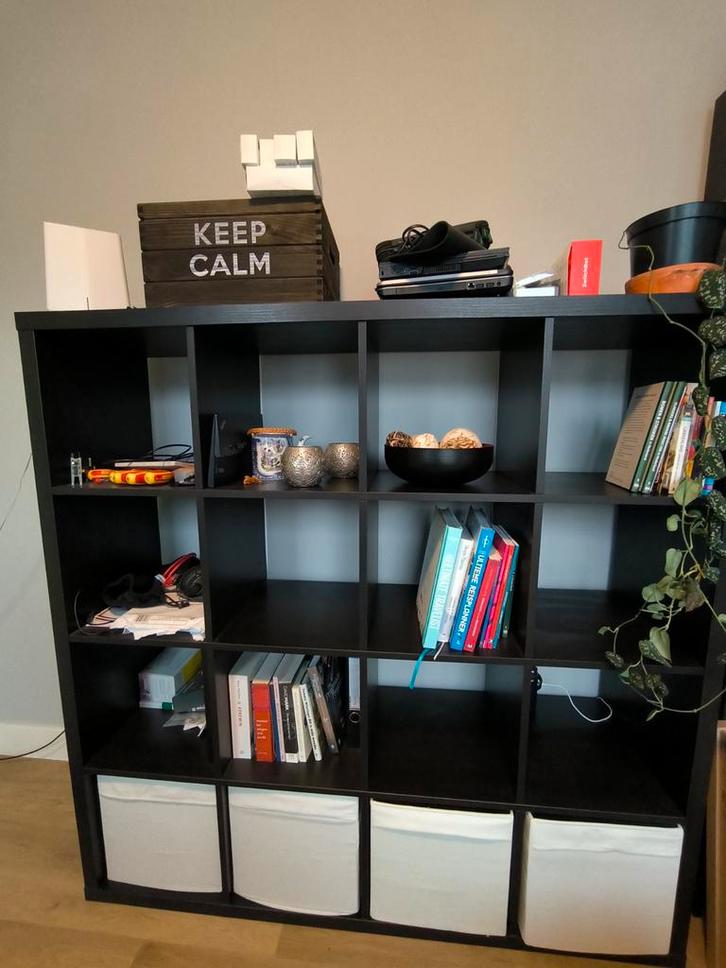Kallax, vakken kast, Ikea, Huis en Inrichting, Kasten | Boekenkasten, Gebruikt, 100 tot 150 cm, 100 tot 150 cm, 25 tot 50 cm, Ophalen