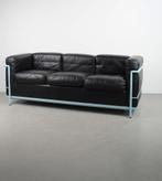 Cassina Le Corbusier bank LC2 3-zits Zwart leer – Grijs, Huis en Inrichting, Niet ingevuld, Minder dan 75 cm, 150 tot 200 cm, Niet ingevuld