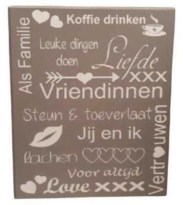 Nieuw! Houten tekstbord voor vriendinnen. 25x30cm beschikbaar voor biedingen