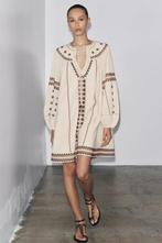 Dames Zara geborduurde jurk katoen tuniek pofmouw top XS S, Ophalen of Verzenden, Zo goed als nieuw, Knielengte, Maat 34 (XS) of kleiner