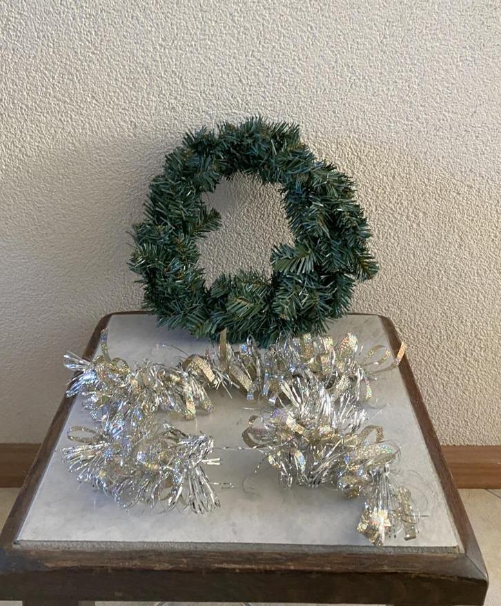 Kerstdecoratie, Kerstkrans, kaarsenring, slingers, tak e.a., Diversen, Kerst, Zo goed als nieuw, Ophalen of Verzenden
