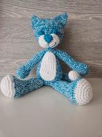 Nieuw zelf gehaakte blauwe kat knuffel, Ophalen of Verzenden, Nieuw, Poes