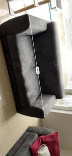 Grijze microvezel bankstel 5 persoons, Huis en Inrichting, Banken | Bankstellen, Ophalen, Gebruikt, Rechte bank, Stof