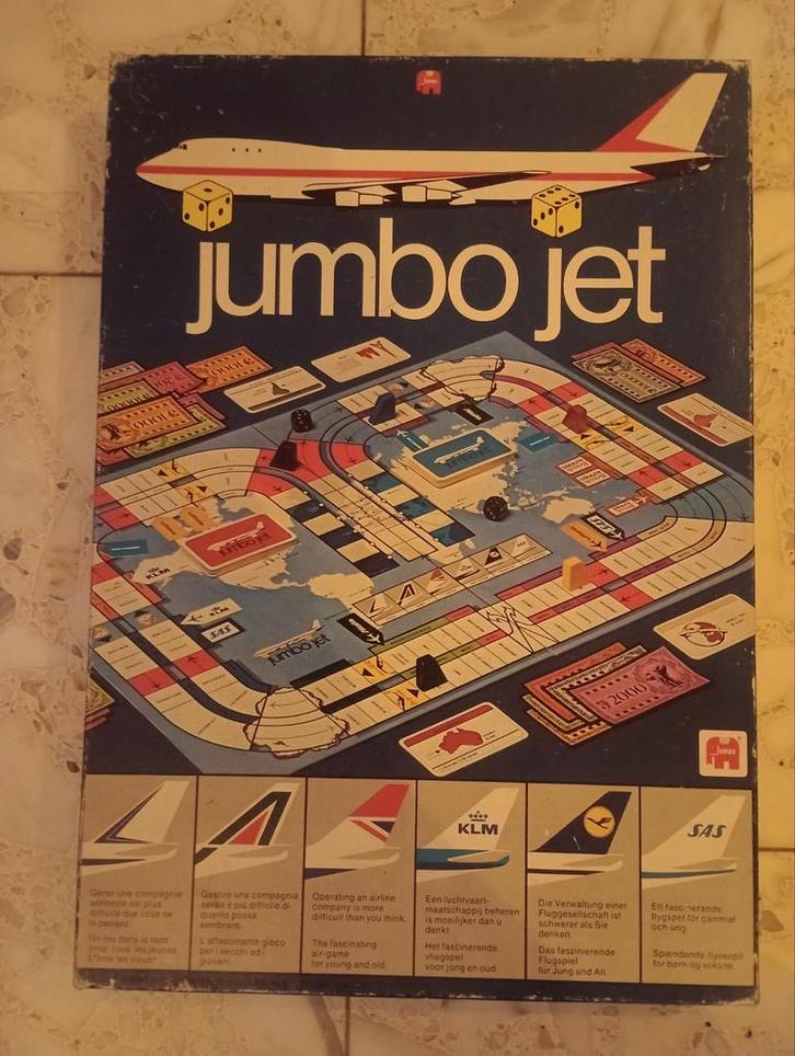 Jumbo Jet Bordspel, Hobby en Vrije tijd, Gezelschapsspellen | Bordspellen, Gebruikt, Drie of vier spelers, Vijf spelers of meer