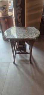Antiek bijzet/planten tafeltje met marmeren blad, Antiek en Kunst, Antiek | Meubels | Tafels, Ophalen