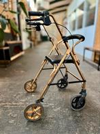 Comfortabele Rollator (Goud) opklapbaar, stevig, rugleuning., Diversen, Rollators, Ophalen of Verzenden, Zo goed als nieuw