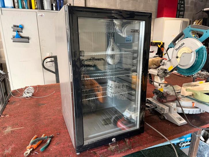 Koeler koelkastje met glazen deur, Witgoed en Apparatuur, Koelkasten en IJskasten, Zo goed als nieuw, Zonder vriesvak, Minder dan 75 liter