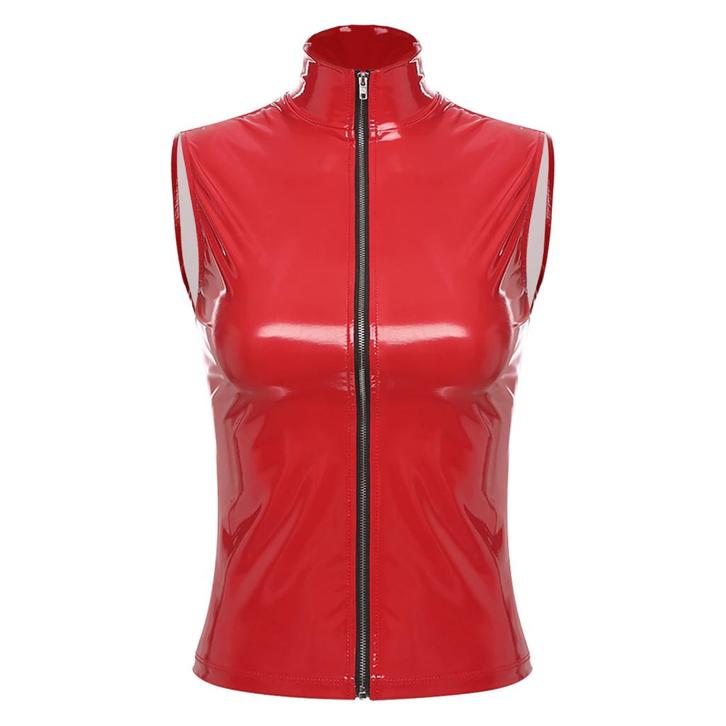 Dames rode kunstleren bodywarmer / wetlook lak vrouwen sexy, Kleding | Dames, Bodywarmers, Nieuw, Maat 38/40 (M), Rood, Verzenden