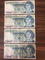 4 bankbiljetten van 1000 zloty Polen 1982, Los biljet, Ophalen of Verzenden, Polen
