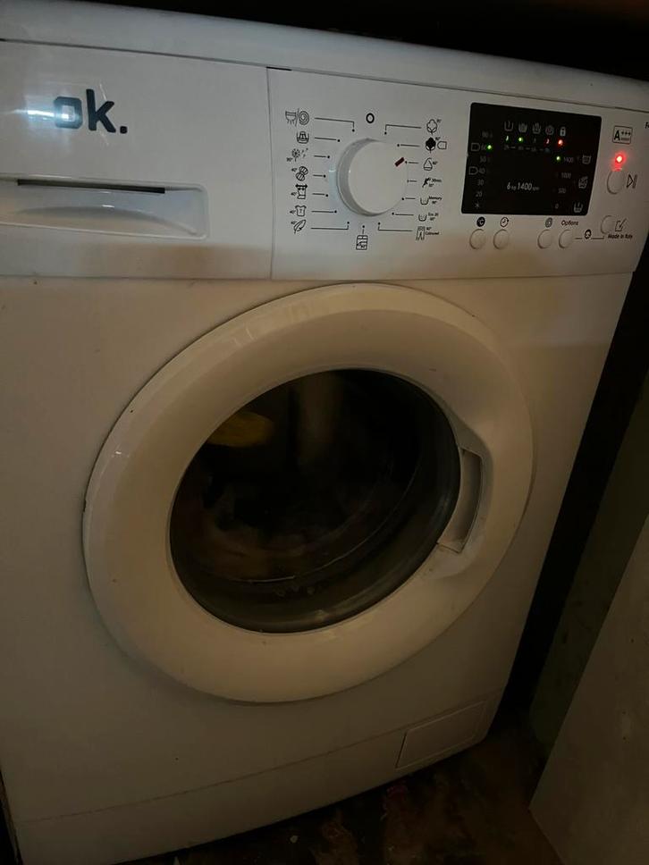 Te Koop OK F4led wachmachine, Witgoed en Apparatuur, Wasmachines, Zo goed als nieuw, 85 tot 90 cm, 1200 tot 1600 toeren, Kort programma