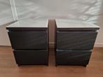 Nachtkast Malm 2 stuks inclusief glasplaat (prijs per stuk), Huis en Inrichting, Ophalen, Zo goed als nieuw, Minder dan 45 cm