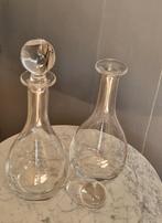 2 x karaf Bourgogne AH loodkristal / kristal ZGAN, Ophalen of Verzenden, Zo goed als nieuw, Kristal, Overige typen