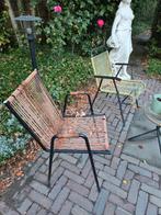 2 oude draadstoeltjes, Tuin en Terras, Ophalen, Gebruikt, Metaal