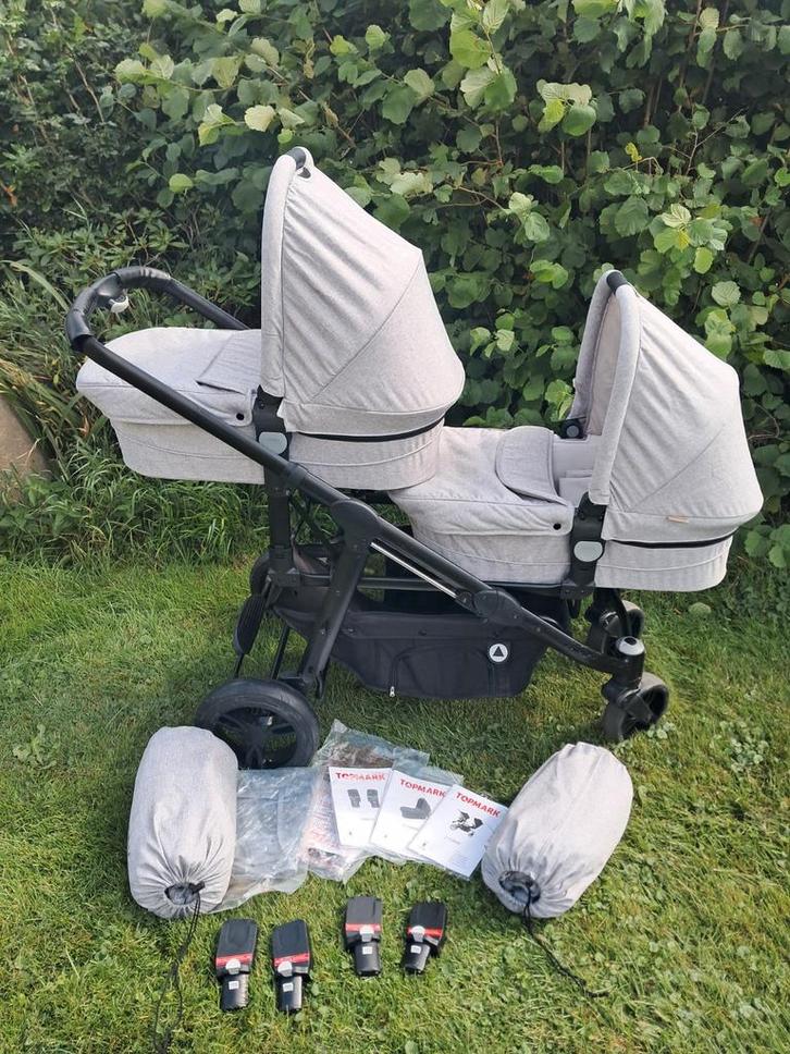 Duo Kinderwagen / Tweelingwagen met Reiswiegen compleet, Kinderen en Baby's, Kinderwagens en Combinaties, Gebruikt, Kinderwagen