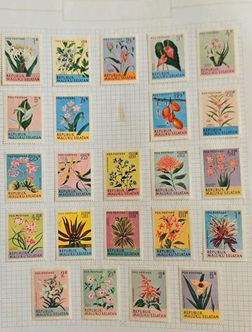 Postzegels bloemen Zuid Molukken  beschikbaar voor biedingen