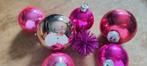 Oude Roze Kerstballen Set, Ophalen of Verzenden, Gebruikt