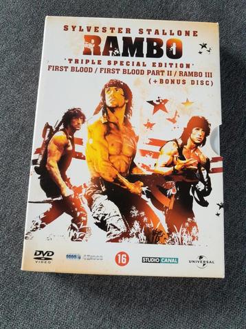 RAMBO (First Blood) triple edition,  3 dvd films beschikbaar voor biedingen