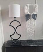 Zwart metalen light en living lampvoet met witte kap, 50 tot 75 cm, Nieuw, Ophalen of Verzenden, X