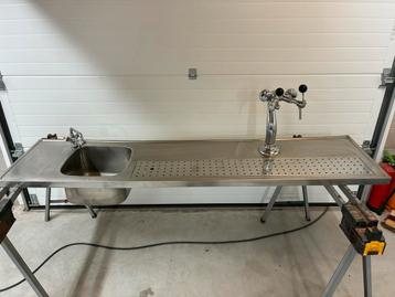 Lekblad tapblad biertap thuistap lekbak rvs spoelbak mancave beschikbaar voor biedingen