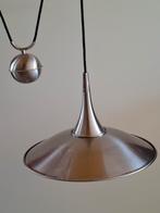 Frantzen vintage hanglamp chroom metaal + contragewicht.., Antiek en Kunst, Antiek | Lampen, Ophalen of Verzenden