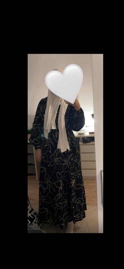 Zwart met beige modest maxi jurk katoen maat 36 ASOS, Kleding | Dames, Jurken, Nieuw, Maat 36 (S), Zwart, Onder de knie, Ophalen of Verzenden