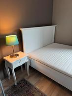 Twe person bed+bedbottem+matrass, Eenpersoons, Wit, Zo goed als nieuw, 200 cm