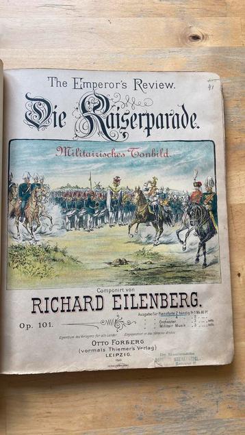 Zeer oud piano-boek met  platen. -SuperKOOPJE- beschikbaar voor biedingen
