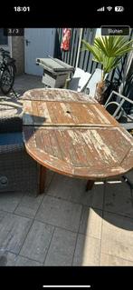 Tuintafel, Tuin en Terras, Ophalen of Verzenden, Gebruikt, Ovaal, Hout