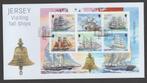 Jersey - FDC - zeilboten, bezoek van Tall ships - blok, Verzenden, Postfris