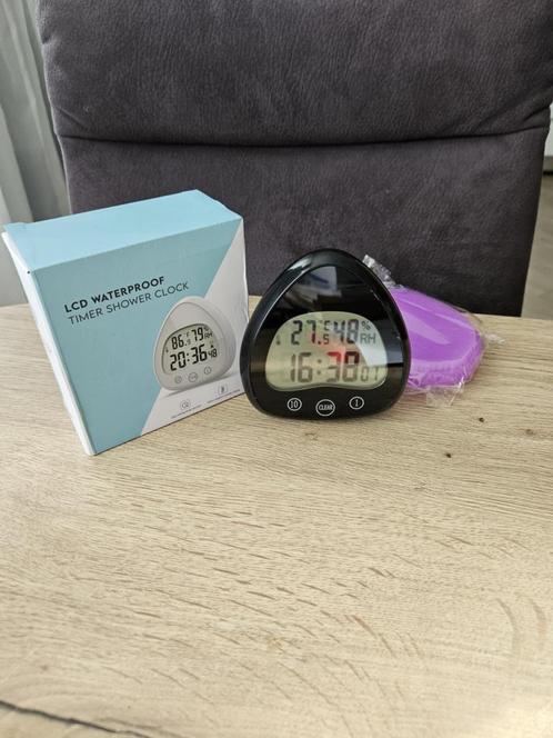 Doucheklok met timer, luchtvochtigheid en temperatuur, Huis en Inrichting, Badkamer | Badtextiel en Accessoires, Nieuw, Overige typen