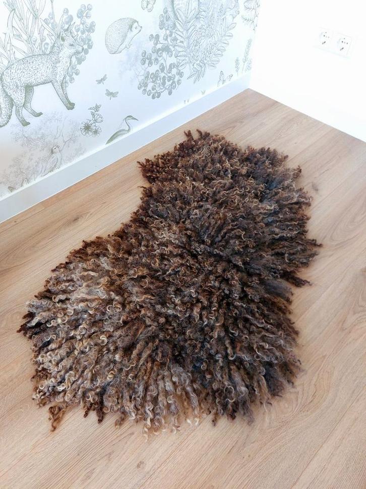Gevilt diervriendelijk schapenvacht Lincoln longwool, Huis en Inrichting, Stoffering | Tapijten en Kleden, Nieuw, Rechthoekig