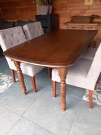 Tafel 90 x 160 en 4 Goossens stoelen, Ophalen, Gebruikt, Rechthoekig, 50 tot 100 cm