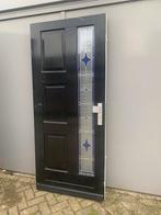 Voordeur met glas & lood, Doe-het-zelf en Verbouw, Deuren en Horren, Ophalen, Gebruikt, 80 tot 100 cm, Buitendeur