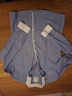 Lichtblauw gestreept overhemd met witte kraag - Maat 158, Ophalen of Verzenden, Zo goed als nieuw, Zara Kids, Jongen